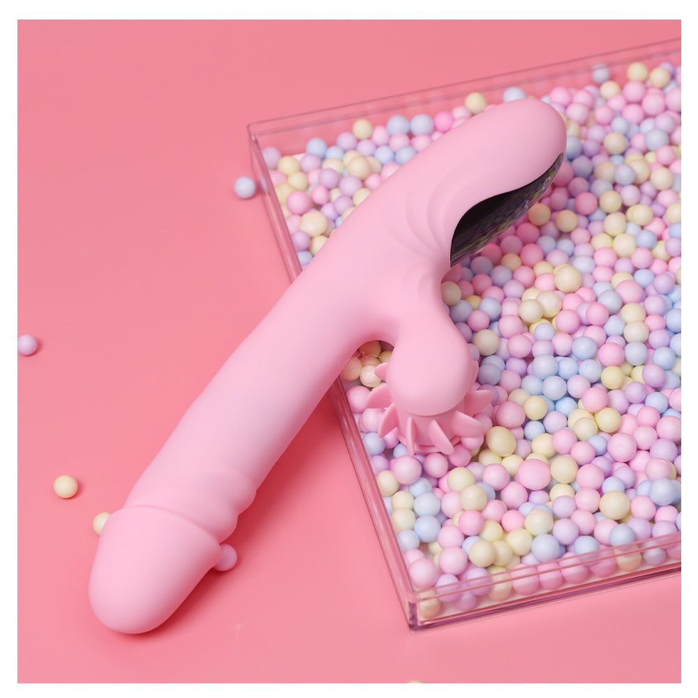 Women's Retractable Vibrator with Tongue-Licking Clitoral Stimulator for Adult Pleasure